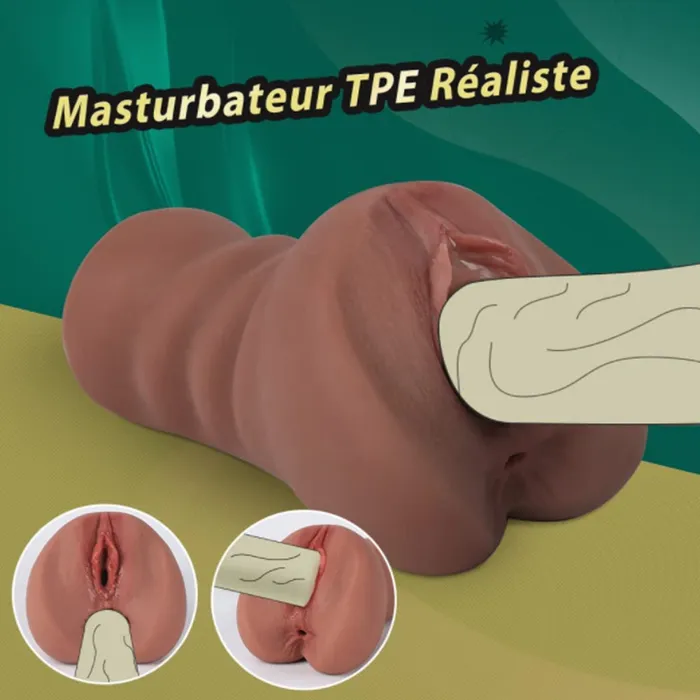 AJ50 Ella Realistic Brown Tender Pocket Pussy and Anal 13 lb Modi Male Sex Toys