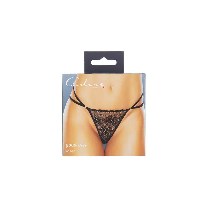 Allure Anal Adore by Allure Good Girl Lace Mesh Thong Black