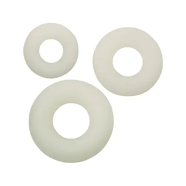 Alpha Liquid Silicone Glow in the Dark Cock Ring Set of 3 California Exotic Novelties Male Sex Toys