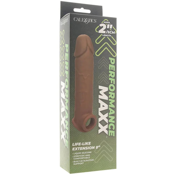 Anal CalExotics Performance Maxx 8 Inch Silicone Extender in Brown