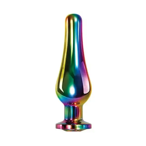 Anal Evolved Rainbow Metal Butt Plug with Jewel in Base Evolved