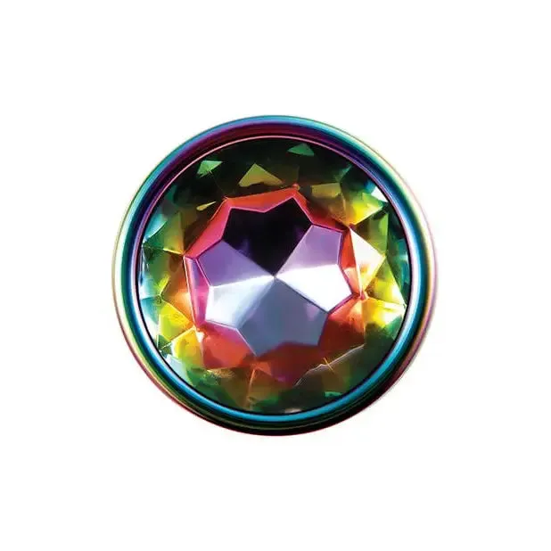 Anal Evolved Rainbow Metal Butt Plug with Jewel in Base Evolved