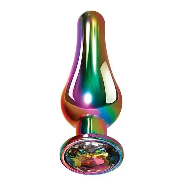 Anal Evolved Rainbow Metal Butt Plug with Jewel in Base Evolved