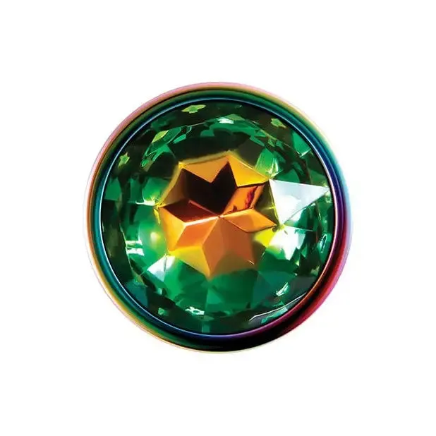 Anal Evolved Rainbow Metal Butt Plug with Jewel in Base Evolved