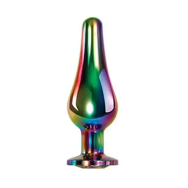 Anal Evolved Rainbow Metal Butt Plug with Jewel in Base Evolved