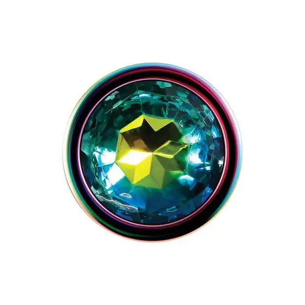 Anal Evolved Rainbow Metal Butt Plug with Jewel in Base Evolved