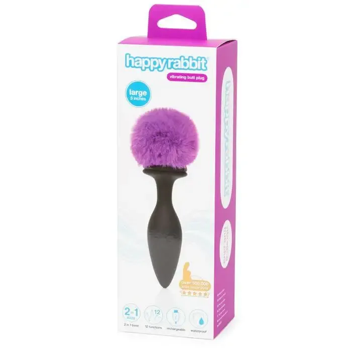 Anal Happy Rabbit Happy Rabbit Large Vibrating Bunny Tail Butt Plug