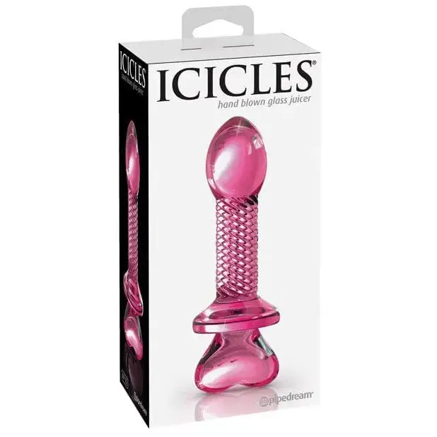 Anal Icicles Icicles No 82 Hand Blown Glass Butt Plug Ribbedpink
