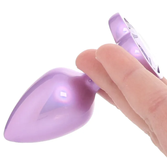 Anal Jewel Amethyst Heart Plug in Small Jewel