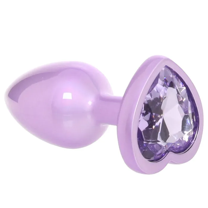 Anal Jewel Amethyst Heart Plug in Small Jewel