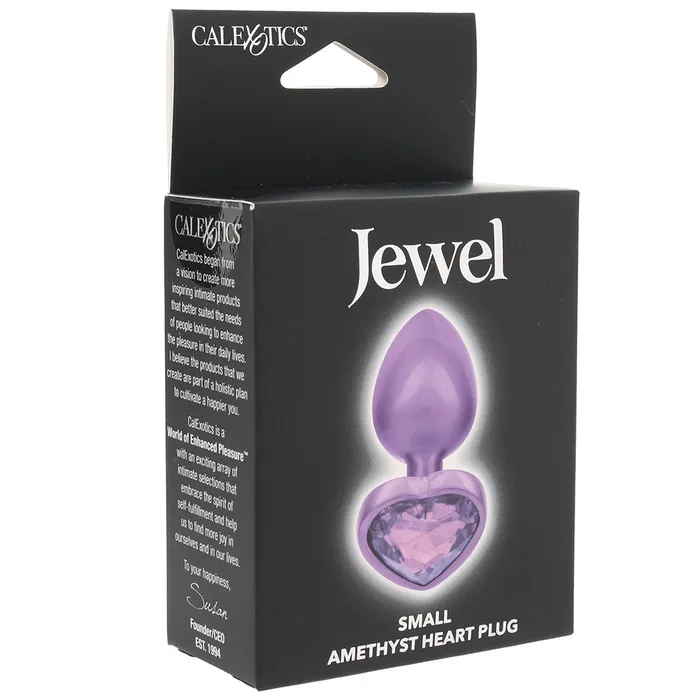 Anal Jewel Amethyst Heart Plug in Small Jewel