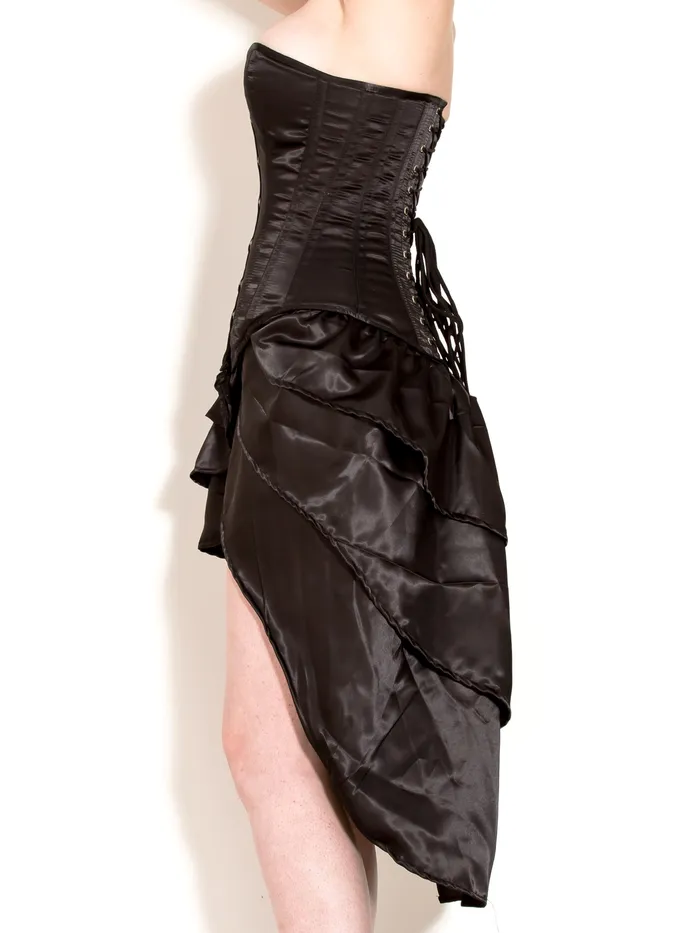 Black Gothic Style Satin Corset With Skirt Tailing HonourSkintwocom Anal Black Gothic Style Satin Corset With Skirt Tailing HonourSkintwocom Anal