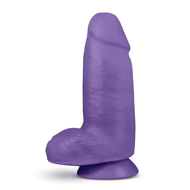Blush Blush Au Naturel Bold Chub 10 in Posable Dual Density Dildo with Balls Suction Cup Purple Dildos