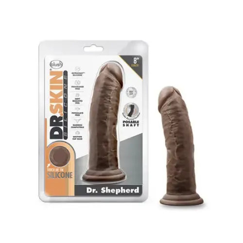 Blush Dr Skin Silicone Dr Shepherd Realistic 8 in Dildo with Suction Cup Brown Blush Female Sex Toys Blush Dr Skin Silicone Dr Shepherd Realistic 8 in Dildo with Suction Cup Brown Blush Female Sex Toys