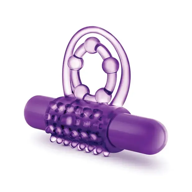Blush Play with Me The Player Vibrating Double Strap Cockring Purple Blush Vibrators