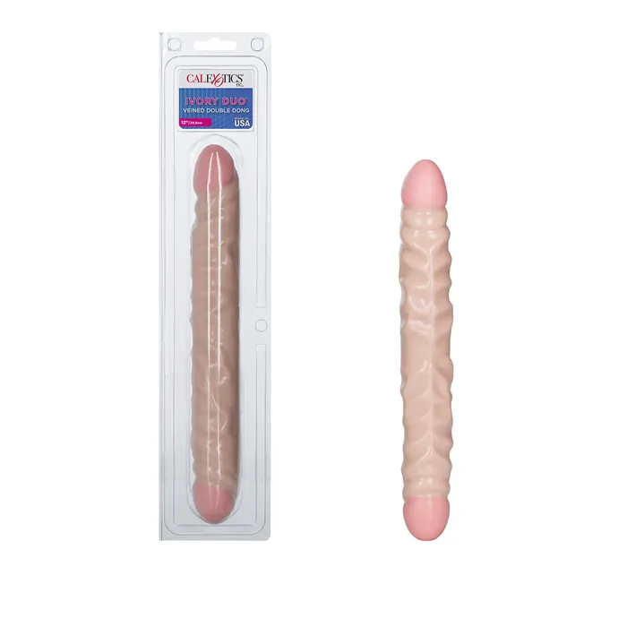 CalExotics Dildos CalExotics Ivory Duo Veined Double Ended Dong
