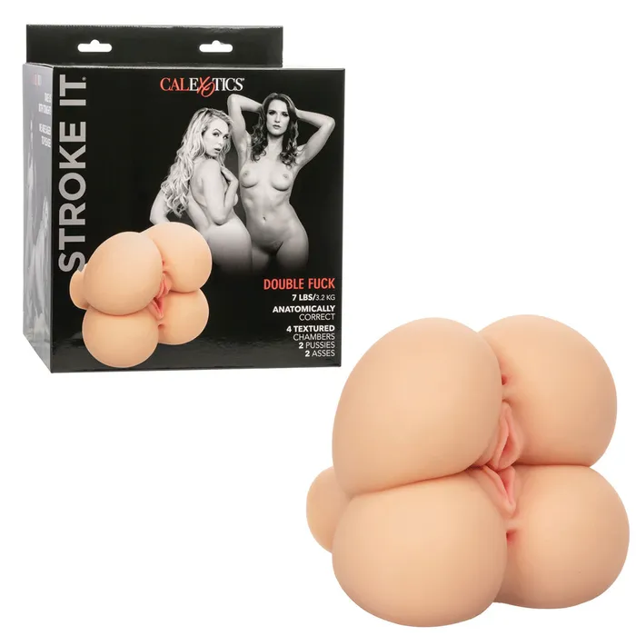 CalExotics Dildos CaleXOtics Stroke It Double Fuck Ivory