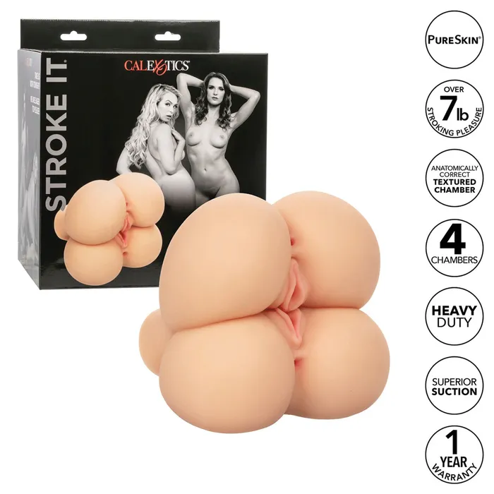 CalExotics Dildos CaleXOtics Stroke It Double Fuck Ivory