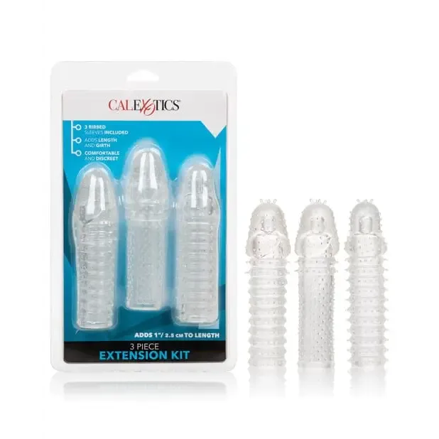 CalExotics Male Sex Toys Extension 3 Piece Kit Clear