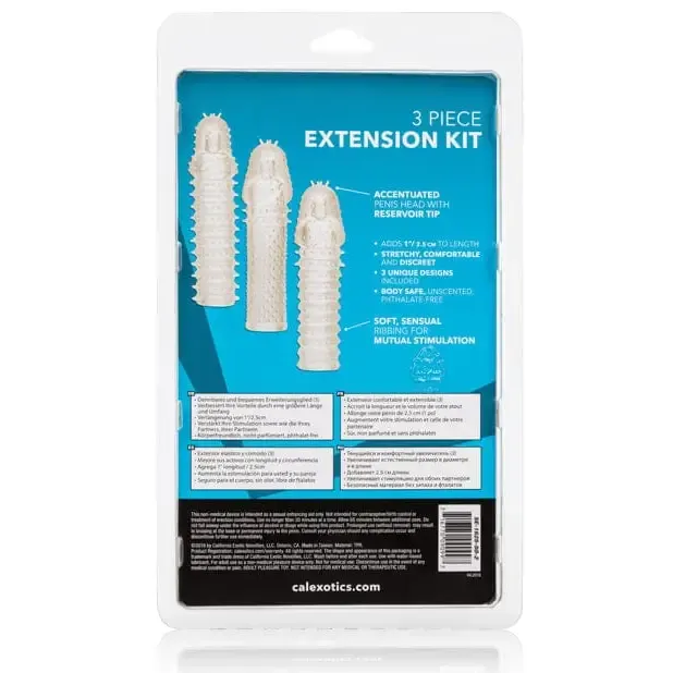 CalExotics Male Sex Toys Extension 3 Piece Kit Clear