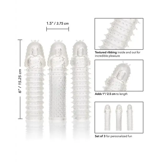 CalExotics Male Sex Toys Extension 3 Piece Kit Clear