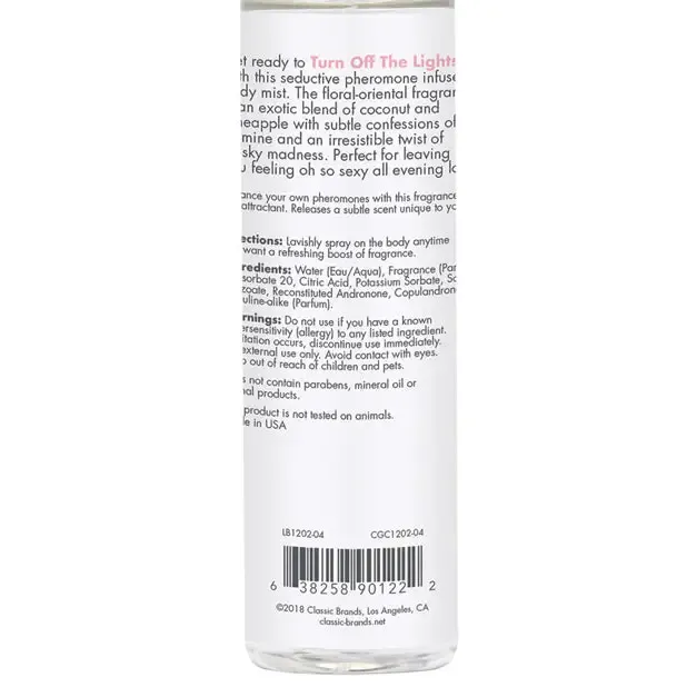 Classic Brands LLC Female Sex Toys CG Body Mist wPheromones All Night Long 35 oz Classic Brands LLC Female Sex Toys CG Body Mist wPheromones All Night Long 35 oz