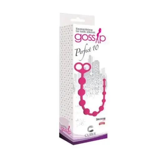 Curve Toys Male Sex Toys Gossip Perfect 10 Silicone Anal Beads Magenta