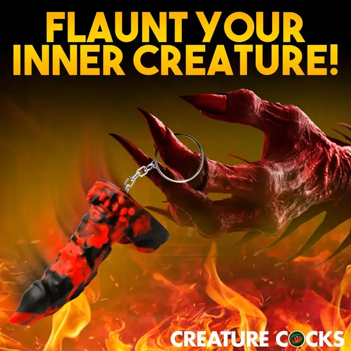 Dildos Creature Cocks Creature Cocks Fire Demon Mini Dildo Key Chain Dildos Creature Cocks Creature Cocks Fire Demon Mini Dildo Key Chain