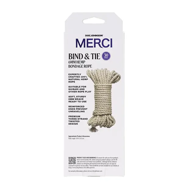 Doc Johnson Couples Merci Bind Tie Hemp Bondage Rope Ft