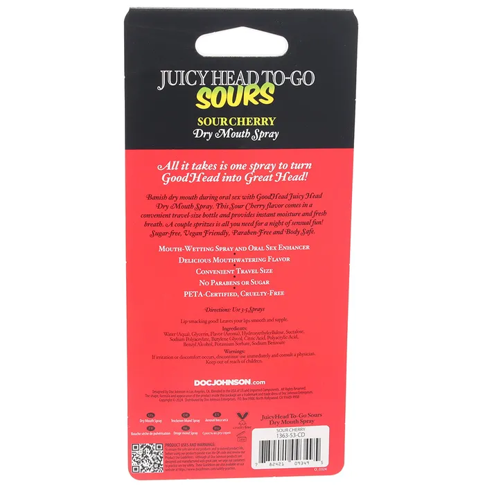 Doc Johnson Male Sex Toys GoodHead Juicy Head Sours Spray ToGo in Cherry