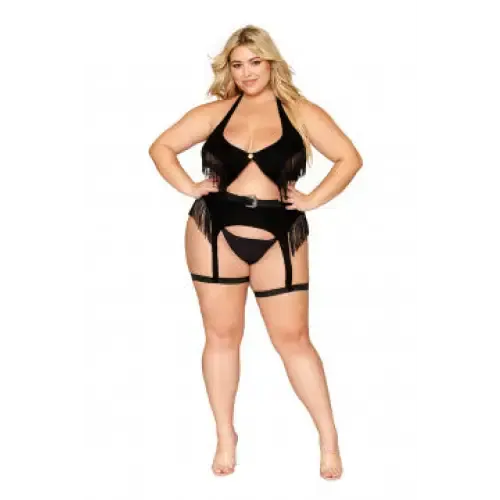 Dream Girl Lingerie Anal Ride em Cowgirl Fauxsuede Bralette Set Black Dream Girl Lingerie Anal Ride em Cowgirl Fauxsuede Bralette Set Black
