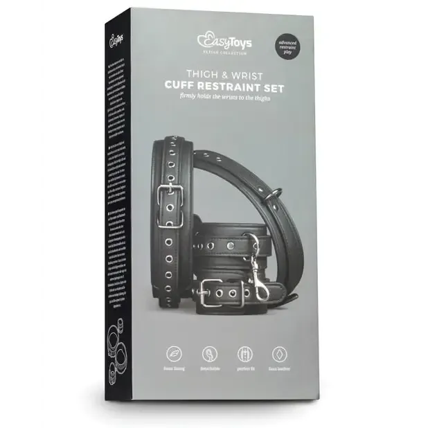 Easy Toys Thigh Wrist Cuff Set Black ONEDC Anal