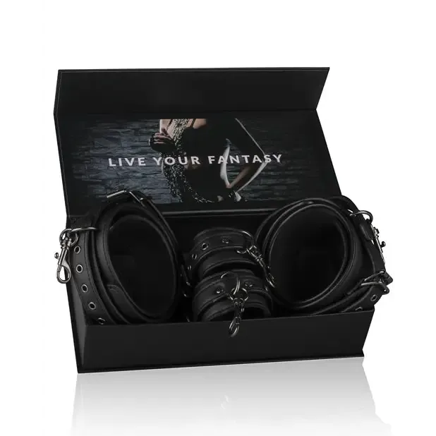 Easy Toys Thigh Wrist Cuff Set Black ONEDC Anal Easy Toys Thigh Wrist Cuff Set Black ONEDC Anal