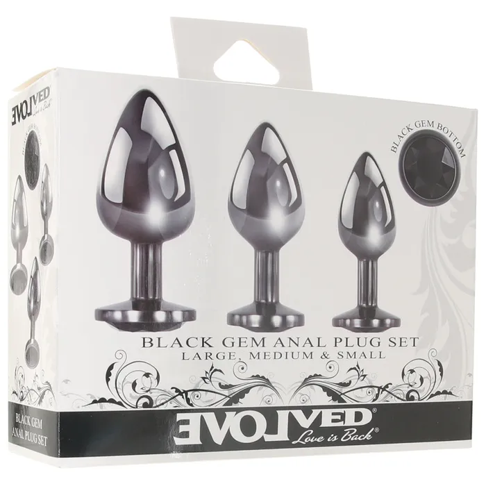 Evolved Novelties Black Gem Anal Plug Set Anal Evolved Novelties Black Gem Anal Plug Set Anal