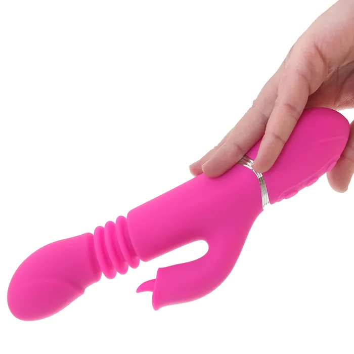 Evolved Novelties Pink Dragon Thrusting Rabbit Vibe Vibrators