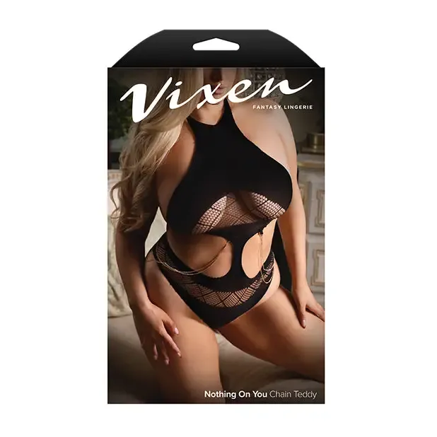 Fantasy Lingerie Anal Vixen Nothing On You Seamless CutOut Teddy wRemovable Chain Accents Black QN Fantasy Lingerie Anal Vixen Nothing On You Seamless CutOut Teddy wRemovable Chain Accents Black QN