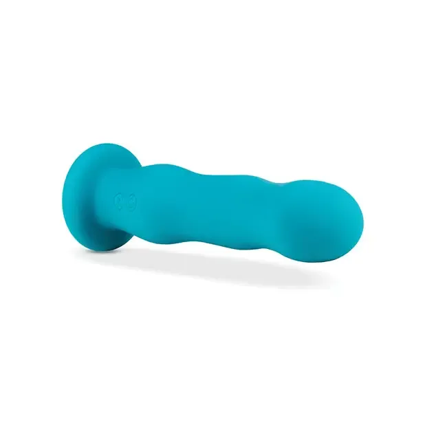 Female Sex Toys Blush Blush Impressions Miami Rechargeable Silicone 65 in Vibrating Dildo with Suction Cup Teal