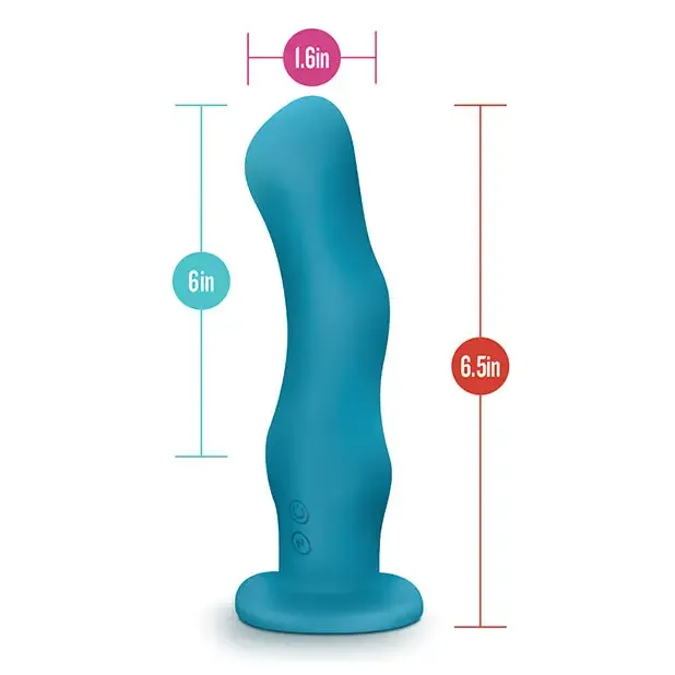 Female Sex Toys Blush Blush Impressions Miami Rechargeable Silicone 65 in Vibrating Dildo with Suction Cup Teal