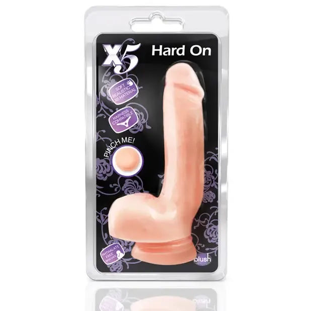 Female Sex Toys Blush X5 Hard On Realistic 85 in Dildo with Balls Suction Cup Brown Blush