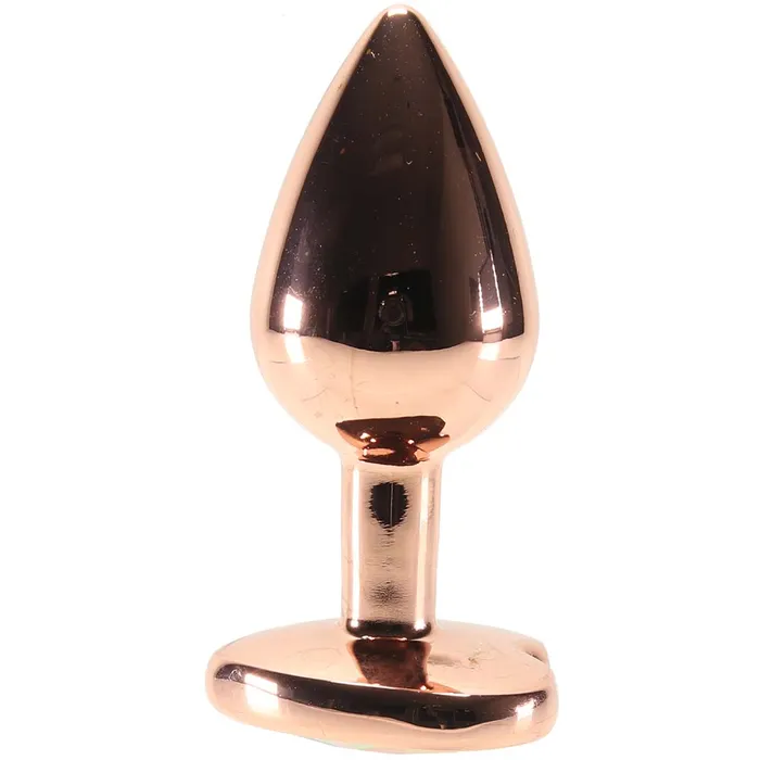 Female Sex Toys ns novelties Small Aluminum Plug with Clear Heart Gem in Rose Gold Female Sex Toys ns novelties Small Aluminum Plug with Clear Heart Gem in Rose Gold