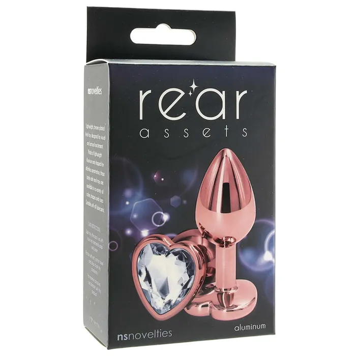 Female Sex Toys ns novelties Small Aluminum Plug with Clear Heart Gem in Rose Gold Female Sex Toys ns novelties Small Aluminum Plug with Clear Heart Gem in Rose Gold
