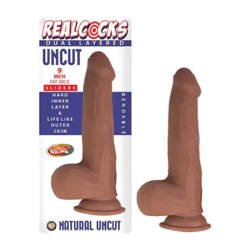 Female Sex Toys Realcocks Dual Layered Uncut Slider Fat Dick 9 in Brown Novelties By Nasswalk Female Sex Toys Realcocks Dual Layered Uncut Slider Fat Dick 9 in Brown Novelties By Nasswalk
