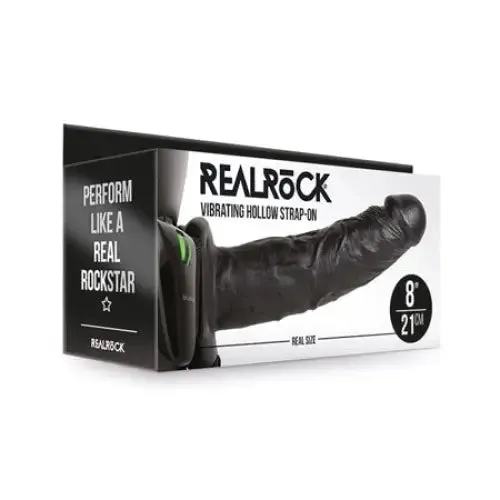 Female Sex Toys SHOTS AMERICA RealRock Realistic 8 in Vibrating Hollow StrapOn Black Female Sex Toys SHOTS AMERICA RealRock Realistic 8 in Vibrating Hollow StrapOn Black