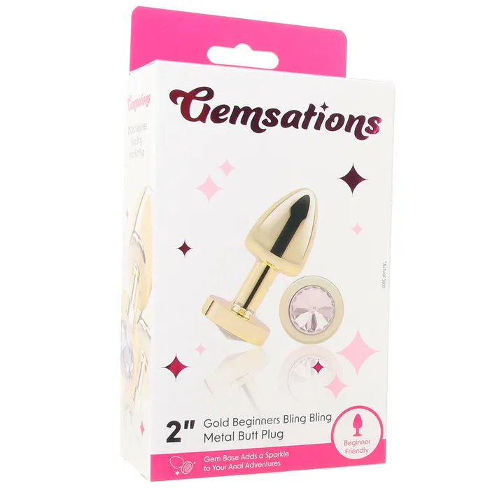 Gemsations 2 Inch Beginners Bling Bling Plug in Gold Electric Eel Anal