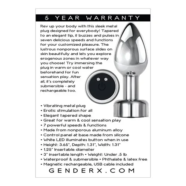 Gender X Anal Gender X Rockin Metal Plug Chrome