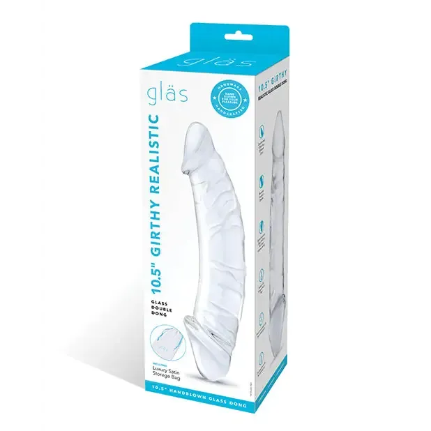 glas Dildos Glas 105 in Girthy Realistic Glass Double Dong Dildo
