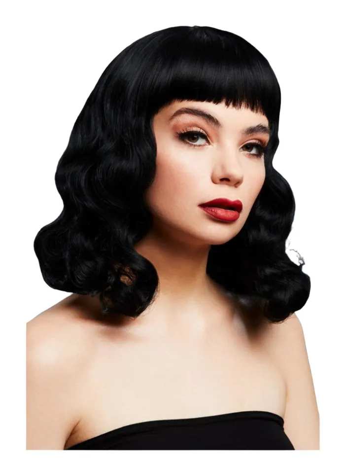 HonourSkintwocom Anal Bettie Wig with Short Fringe Black