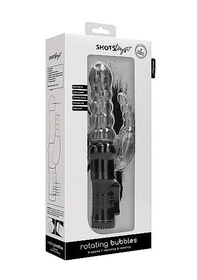 HonourSkintwocom Anal Rotating Beaded Bubbles Vibrator Black