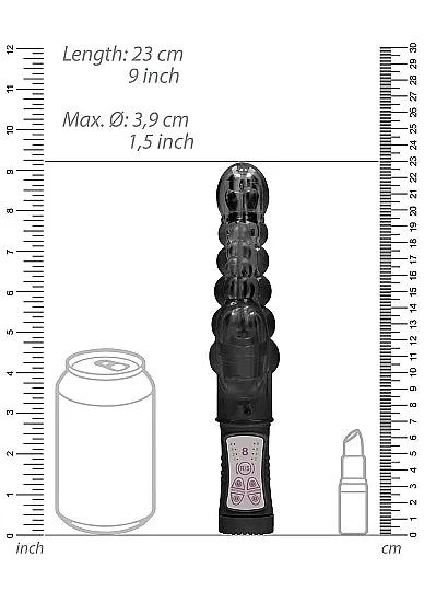HonourSkintwocom Anal Rotating Beaded Bubbles Vibrator Black