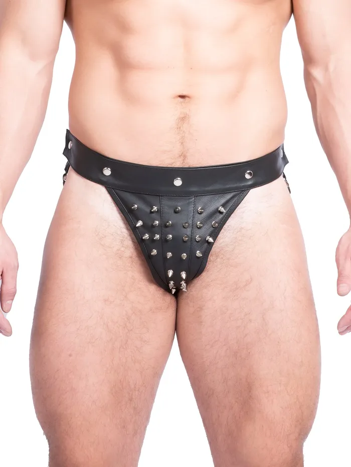 HonourSkintwocom Black Hellraiser Leather Jock One Size Mens Underwear